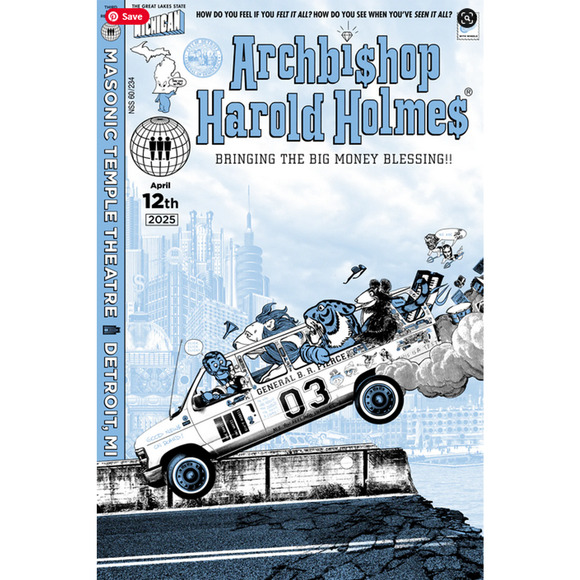 JACK WHITE DETROIT GRAND RAPIDS MASONIC TEMPLE ROB JONES ORIGINAL PRINT POSTERS - Picture 2 of 3